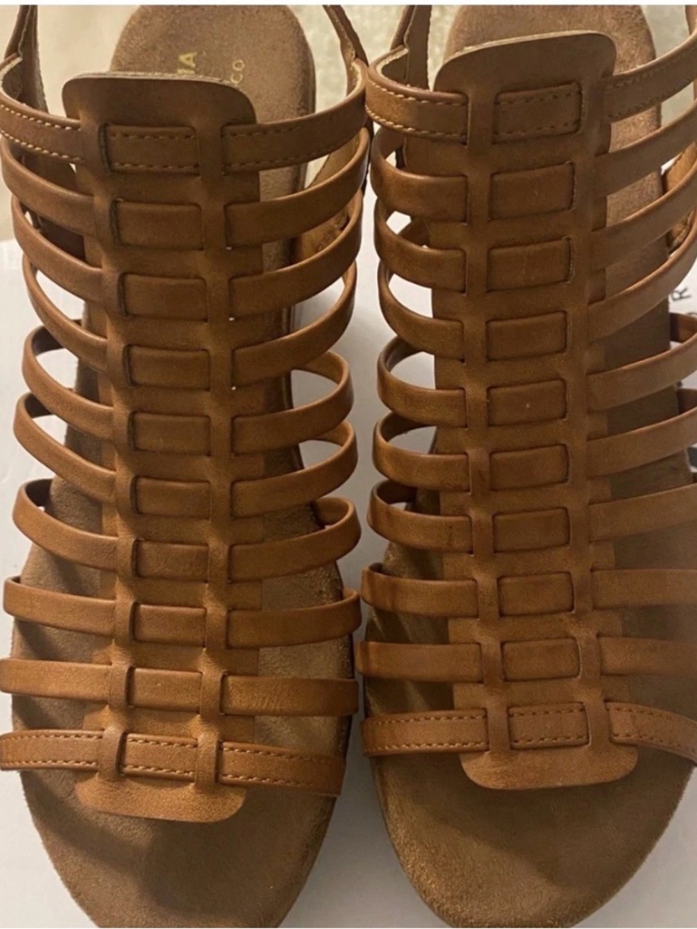 Sonoma Strappy Cage Sandals in Brown Tan